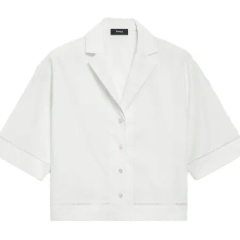 Theory Poplin Button-down Shirt in White - Picture 13 of 14
